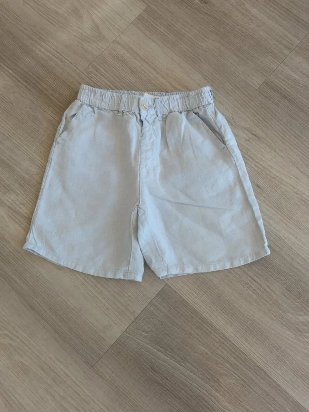 ZARA boys 100% linen shorts teal green blue summer resort 6 yrs event formal